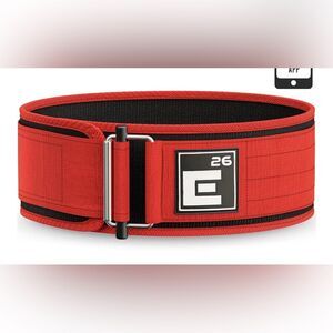 Element 26 Self-Locking Weight Lifting Fitness Belt Unisex Sizing Red